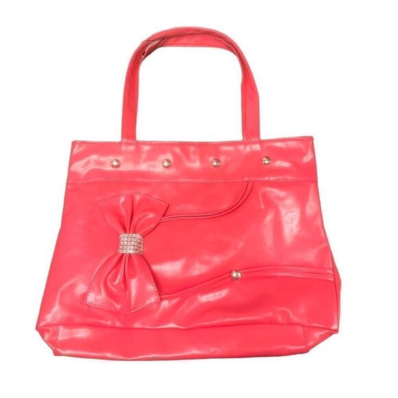 Hot Pink Vegan Patent Leather Tote Bag - Picture 1 of 5